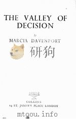 THE VALLEY OF DECISION 1948 PDF电子版封面