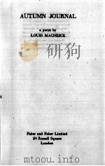AUTUMN JOURNAL 1939 PDF电子版封面