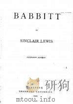 BABBITT 1922 PDF电子版封面