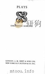PLAYS CHRISTOPHER MARLOWE 1938 PDF电子版封面