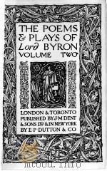 THE POEMS & PLAYS OF LORD BYRON VOLUME TWO PDF电子版封面