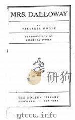 MRS. DALLOWAY（1928 PDF版）