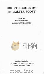 SHORT STORIES BY SIR WALTER SCOTT（1952 PDF版）