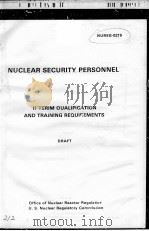 NUCLEAR SECURITY PERSONNEL NUREG-0219 PDF电子版封面