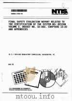 FINAL SAFETY EVALUATION REPORT RELATED TO THE CERTIFICATION OF THE SYSTEM 80+DESIGN VOLEME 2.DOCKET PDF电子版封面