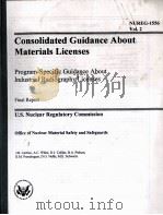 CONSOLIDATED GUIDANCE ABOUT MATERIALS LICENSES PROGRAM-SPECIFIC GUIDANCE ABOUT INDUSTRIAL RADIOGRAPH PDF电子版封面