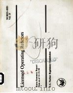 LICENSED OPERATING REACTORS NUREG-0020 VOL.15（ PDF版）