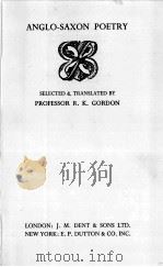 ANGLO-SAXON POETRY（1934 PDF版）