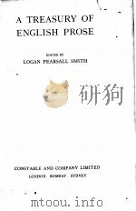 A TREASURY OF ENGLISH PROSE（1922 PDF版）