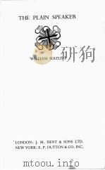 THE PLAIN SPEAKER 1928 PDF电子版封面