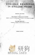 COLLEGE READINGS IN ENGLISH PROSE SELECTED AND EDITED REVISED EDITION PDF电子版封面