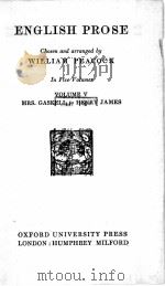 ENGLISH PROSE VOLUME V MRS. GASKELL to HENRY JAMES（1932 PDF版）