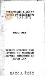 BURKE‘S & SPEECHES & LETTERS on AMERICAN AFFAIRS 1915 PDF电子版封面