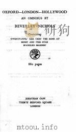 OXFORD—LONDON—HOLLYWOOD AND OMNIBUS 1935 PDF电子版封面