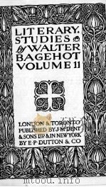 LIT ERARY STUDIES  VOLUME II（1920 PDF版）