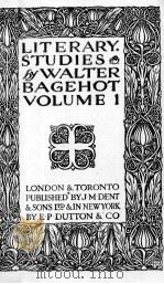 LIT ERARY STUDIES  VOLUME I（1916 PDF版）