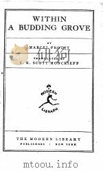WITHIN A BUDDING GROVE 1930 PDF电子版封面 MARCEL PROUST AND C. K. SCOTT