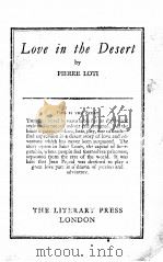 LOVE IN THE DESERT PDF电子版封面 PIERRE LOTI