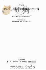 THE PASQUIER CHRONICLES 1947 PDF电子版封面