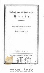 EICHENDORFFS WERKE BAND Ⅰ（1924 PDF版）