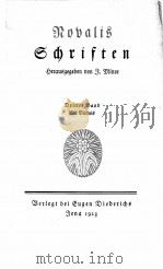 NOVALIS SCHRIFTEN 3   1923  PDF电子版封面     