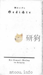 MORIKE GEDICHTE PDF电子版封面
