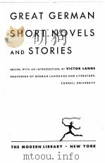 GREAT GERMAN SHORT NOVELS AND STORIES（1952 PDF版）