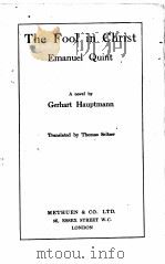 THE FOOL IN CHRIST EMANUEL QUINT 1910 PDF电子版封面