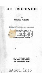 DE PROFUNDIS 1909 PDF电子版封面 OSCAR WILDE