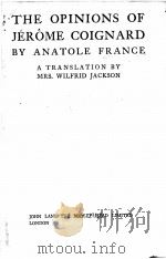 THE OPINIONS OF JEROME COIGNARD 1924 PDF电子版封面