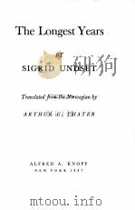 THE LONGEST YEARS（1937 PDF版）