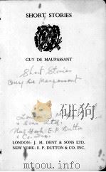 SHORT STORIES GUY DE MAUPASSANT 1934 PDF电子版封面