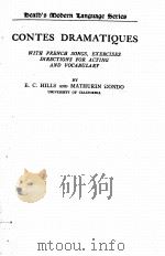 CONTES DRAMATIQUES PDF电子版封面 E. C. HILLS AND MATHURIN DONDO
