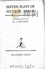ELEVEN PLAYS OF HENRIK IBSEN PDF电子版封面 H. L. MENCKEN