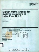 DIGRAPH MATRIX ANALYSIS FOR SYSTEMS INTERACTIONS AT INDIAN POINT UNIT 3 NUREG/CR-4179 UCID-20350 VOL PDF电子版封面