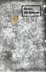 M.TULLI CICERONIS CATO MAIOR DE SENECTUTE（1925 PDF版）