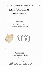C.PLINI CAECILI SECUNDI EPISTULARUM LIBER SEXTUS（1921 PDF版）