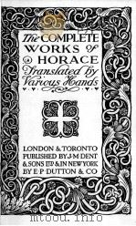 THE COMPLETE WORKS OF HORACE 1923 PDF电子版封面