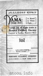 YAMA:[THE PIT]     PDF电子版封面    ALEXANDER KUPRIN 
