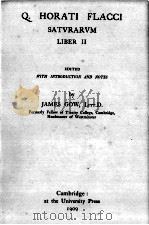 Q.HORATI FLACCI SATVRARVM LIBER Ⅱ（1909 PDF版）