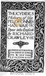 THUCYDIDES HISTORY OF THE PELOPONNES IAN WAR（1920 PDF版）