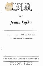 SHORT STORIES OF FRANZ KAFKA 1952 PDF电子版封面