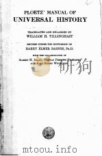 PLOETZ‘ MANUAL OF UNIVERSAL HISTORY   1915  PDF电子版封面     