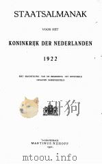 STAATSALMANAK VOOR HET KONINKRIJK DER NEDERLANDEN 1922 1921 PDF电子版封面