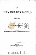 DIE GERMANIA DES TACITUS ERLAUTERT（1920 PDF版）