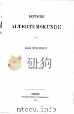 DEUTSCHE ALTERTUMSKUNDE DRITTER BAND 1892 PDF电子版封面