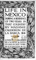 LIFE IN MEXICO PDF电子版封面