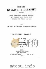 MODERN ENGLISH BIOGRAPHY VOLUME Ⅴ D-K（1912 PDF版）