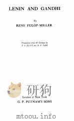 LENIN AND GANDHI 1927 PDF电子版封面
