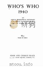 WHO‘S WHO 1940 PDF电子版封面